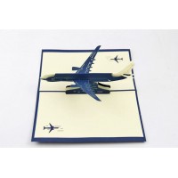 Handmade 3d Pop Up Greeting Card Birthday Christmas Valentines Day Father's Day Gaduation For Pilot Flight Airplane Fans Enthusiasts Paper Craft Gift